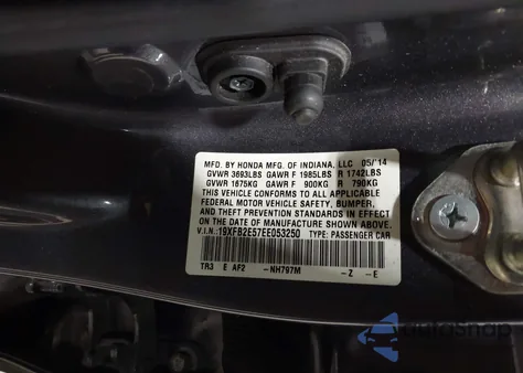 2014 Honda Civic Lx z USA, uszkodzony, nr VIN 19XFB2E57EE053250